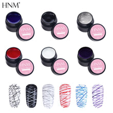 Load image into Gallery viewer, HNM 5ml Nail Art Spider Silk Gel Soak Off UV Gel 12 Colors Vernis a Ongle Stamping Enamel Nagellak Long Lasting Lucky Lacquer