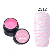 Load image into Gallery viewer, HNM 5ml Nail Art Spider Silk Gel Soak Off UV Gel 12 Colors Vernis a Ongle Stamping Enamel Nagellak Long Lasting Lucky Lacquer