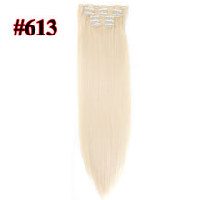 Load image into Gallery viewer, Leeons 16 colors 16 clips Long Straight Synthetic Hair Extensions Clips in High Temperature Fiber Black Brown Hairpiece