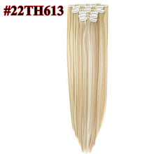 Load image into Gallery viewer, Leeons 16 colors 16 clips Long Straight Synthetic Hair Extensions Clips in High Temperature Fiber Black Brown Hairpiece