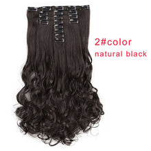 Load image into Gallery viewer, AISI BEAUTY 8 Pcs/set 18 Clips Long Wavy Synthetic Clips In Hair Extensions For Women Hairpieces Black Brown Fake Hair Natural
