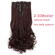 Load image into Gallery viewer, AISI BEAUTY 8 Pcs/set 18 Clips Long Wavy Synthetic Clips In Hair Extensions For Women Hairpieces Black Brown Fake Hair Natural