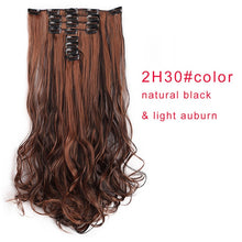 Load image into Gallery viewer, AISI BEAUTY 8 Pcs/set 18 Clips Long Wavy Synthetic Clips In Hair Extensions For Women Hairpieces Black Brown Fake Hair Natural