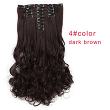 Load image into Gallery viewer, AISI BEAUTY 8 Pcs/set 18 Clips Long Wavy Synthetic Clips In Hair Extensions For Women Hairpieces Black Brown Fake Hair Natural