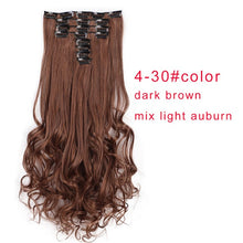 Load image into Gallery viewer, AISI BEAUTY 8 Pcs/set 18 Clips Long Wavy Synthetic Clips In Hair Extensions For Women Hairpieces Black Brown Fake Hair Natural