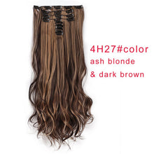 Load image into Gallery viewer, AISI BEAUTY 8 Pcs/set 18 Clips Long Wavy Synthetic Clips In Hair Extensions For Women Hairpieces Black Brown Fake Hair Natural