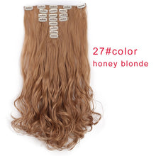 Load image into Gallery viewer, AISI BEAUTY 8 Pcs/set 18 Clips Long Wavy Synthetic Clips In Hair Extensions For Women Hairpieces Black Brown Fake Hair Natural