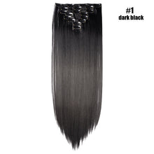 Load image into Gallery viewer, S-noilite 26" 8pcs Long Straight Women Clips in Hair Extension Synthetic Hairpiece Haistyle Heat Resistant White Red Purple
