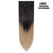 Load image into Gallery viewer, S-noilite 26" 8pcs Long Straight Women Clips in Hair Extension Synthetic Hairpiece Haistyle Heat Resistant White Red Purple