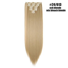 Load image into Gallery viewer, S-noilite 26" 8pcs Long Straight Women Clips in Hair Extension Synthetic Hairpiece Haistyle Heat Resistant White Red Purple