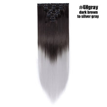 Load image into Gallery viewer, S-noilite 26" 8pcs Long Straight Women Clips in Hair Extension Synthetic Hairpiece Haistyle Heat Resistant White Red Purple