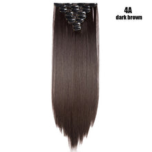 Load image into Gallery viewer, S-noilite 26" 8pcs Long Straight Women Clips in Hair Extension Synthetic Hairpiece Haistyle Heat Resistant White Red Purple