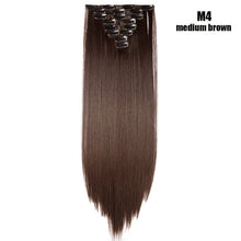 Load image into Gallery viewer, S-noilite 26" 8pcs Long Straight Women Clips in Hair Extension Synthetic Hairpiece Haistyle Heat Resistant White Red Purple