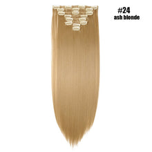 Load image into Gallery viewer, S-noilite 26" 8pcs Long Straight Women Clips in Hair Extension Synthetic Hairpiece Haistyle Heat Resistant White Red Purple