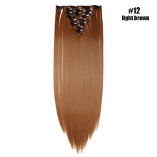 Load image into Gallery viewer, S-noilite 26" 8pcs Long Straight Women Clips in Hair Extension Synthetic Hairpiece Haistyle Heat Resistant White Red Purple