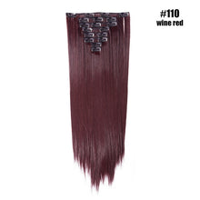 Load image into Gallery viewer, S-noilite 26" 8pcs Long Straight Women Clips in Hair Extension Synthetic Hairpiece Haistyle Heat Resistant White Red Purple