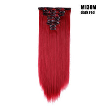 Load image into Gallery viewer, S-noilite 26" 8pcs Long Straight Women Clips in Hair Extension Synthetic Hairpiece Haistyle Heat Resistant White Red Purple