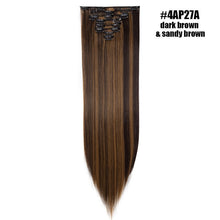 Load image into Gallery viewer, S-noilite 26" 8pcs Long Straight Women Clips in Hair Extension Synthetic Hairpiece Haistyle Heat Resistant White Red Purple