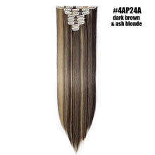 Load image into Gallery viewer, S-noilite 26" 8pcs Long Straight Women Clips in Hair Extension Synthetic Hairpiece Haistyle Heat Resistant White Red Purple