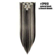 Load image into Gallery viewer, S-noilite 26" 8pcs Long Straight Women Clips in Hair Extension Synthetic Hairpiece Haistyle Heat Resistant White Red Purple