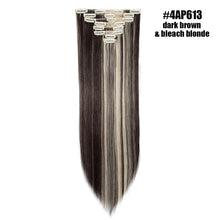 Load image into Gallery viewer, S-noilite 26" 8pcs Long Straight Women Clips in Hair Extension Synthetic Hairpiece Haistyle Heat Resistant White Red Purple