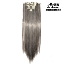 Load image into Gallery viewer, S-noilite 26" 8pcs Long Straight Women Clips in Hair Extension Synthetic Hairpiece Haistyle Heat Resistant White Red Purple