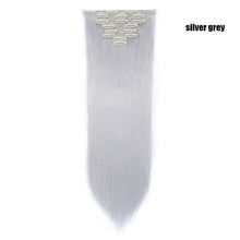 Load image into Gallery viewer, S-noilite 26" 8pcs Long Straight Women Clips in Hair Extension Synthetic Hairpiece Haistyle Heat Resistant White Red Purple