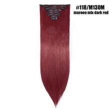 Load image into Gallery viewer, S-noilite 26" 8pcs Long Straight Women Clips in Hair Extension Synthetic Hairpiece Haistyle Heat Resistant White Red Purple