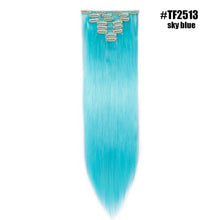 Load image into Gallery viewer, S-noilite 26" 8pcs Long Straight Women Clips in Hair Extension Synthetic Hairpiece Haistyle Heat Resistant White Red Purple