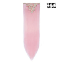 Load image into Gallery viewer, S-noilite 26" 8pcs Long Straight Women Clips in Hair Extension Synthetic Hairpiece Haistyle Heat Resistant White Red Purple