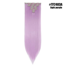 Load image into Gallery viewer, S-noilite 26" 8pcs Long Straight Women Clips in Hair Extension Synthetic Hairpiece Haistyle Heat Resistant White Red Purple