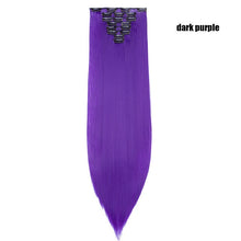 Load image into Gallery viewer, S-noilite 26" 8pcs Long Straight Women Clips in Hair Extension Synthetic Hairpiece Haistyle Heat Resistant White Red Purple