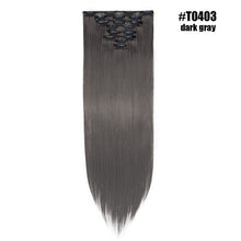 Load image into Gallery viewer, S-noilite 26" 8pcs Long Straight Women Clips in Hair Extension Synthetic Hairpiece Haistyle Heat Resistant White Red Purple