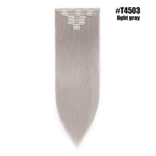 Load image into Gallery viewer, S-noilite 26" 8pcs Long Straight Women Clips in Hair Extension Synthetic Hairpiece Haistyle Heat Resistant White Red Purple