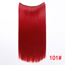 Load image into Gallery viewer, Allaosify 24" Invisible Wire No Clips In Hair Extensions Secret Fish Line Hairpieces Synthetic Straight Wavy Hair Extensions