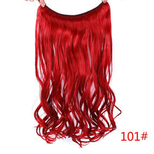 Load image into Gallery viewer, Allaosify 24" Invisible Wire No Clips In Hair Extensions Secret Fish Line Hairpieces Synthetic Straight Wavy Hair Extensions