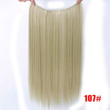 Load image into Gallery viewer, Allaosify 24" Invisible Wire No Clips In Hair Extensions Secret Fish Line Hairpieces Synthetic Straight Wavy Hair Extensions