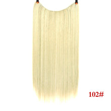 Load image into Gallery viewer, Allaosify 24" Invisible Wire No Clips In Hair Extensions Secret Fish Line Hairpieces Synthetic Straight Wavy Hair Extensions