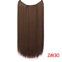 Load image into Gallery viewer, Allaosify 24" Invisible Wire No Clips In Hair Extensions Secret Fish Line Hairpieces Synthetic Straight Wavy Hair Extensions