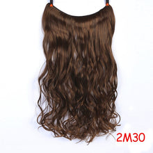 Load image into Gallery viewer, Allaosify 24" Invisible Wire No Clips In Hair Extensions Secret Fish Line Hairpieces Synthetic Straight Wavy Hair Extensions