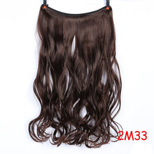 Load image into Gallery viewer, Allaosify 24" Invisible Wire No Clips In Hair Extensions Secret Fish Line Hairpieces Synthetic Straight Wavy Hair Extensions