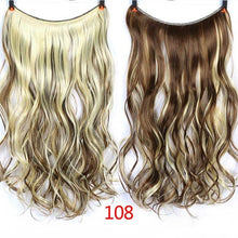 Load image into Gallery viewer, Allaosify 24" Invisible Wire No Clips In Hair Extensions Secret Fish Line Hairpieces Synthetic Straight Wavy Hair Extensions