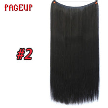 Load image into Gallery viewer, Pageup One Piece Long Blonde Hair Extensions Invisible Synthetic Hair Pieces For Women Fish Line Invisible Hair Extension