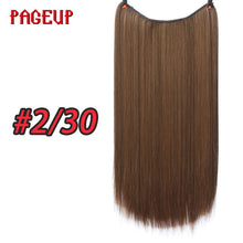 Load image into Gallery viewer, Pageup One Piece Long Blonde Hair Extensions Invisible Synthetic Hair Pieces For Women Fish Line Invisible Hair Extension