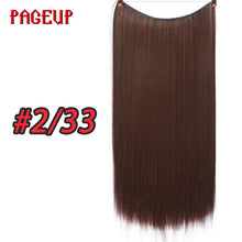 Load image into Gallery viewer, Pageup One Piece Long Blonde Hair Extensions Invisible Synthetic Hair Pieces For Women Fish Line Invisible Hair Extension