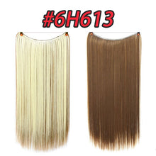 Load image into Gallery viewer, Pageup One Piece Long Blonde Hair Extensions Invisible Synthetic Hair Pieces For Women Fish Line Invisible Hair Extension