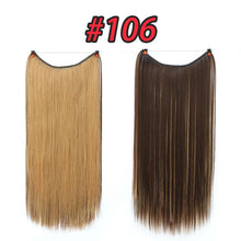 Load image into Gallery viewer, Pageup One Piece Long Blonde Hair Extensions Invisible Synthetic Hair Pieces For Women Fish Line Invisible Hair Extension