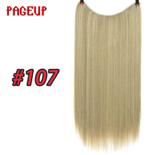 Load image into Gallery viewer, Pageup One Piece Long Blonde Hair Extensions Invisible Synthetic Hair Pieces For Women Fish Line Invisible Hair Extension