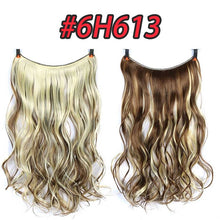 Load image into Gallery viewer, Pageup One Piece Long Blonde Hair Extensions Invisible Synthetic Hair Pieces For Women Fish Line Invisible Hair Extension