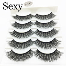Load image into Gallery viewer, 5 pairs messy mink eyelashes natural long false eyelashes handmade makeup fluffy 3d mink lashes 100% Cruelty free faux cils 3D47